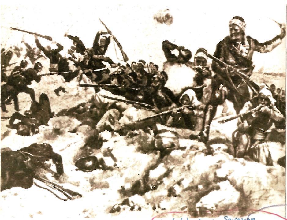 Bu tabloda, bir Batı Anadolu kasabasında Yunan ordusunun sivil halka yönelik yaptıkları katliam sergilenmektedir.