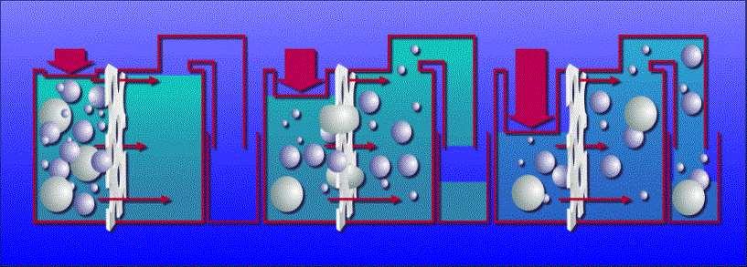 Konveksiyon Hidrostatik basınç etkisiyle (yada sürükleme) su membranın bir tarafından diğer tarafına hareket eder.