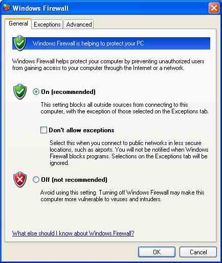 Bilgi çubuğu görünürse, çubuğa tıklayın ve Install ActiveX Control... ü seçin. 3 Windows Firewall kutucuğunda Off u seçin. Internet Explorer-Security Warning mesajı görünürse, Install ı tıklayın.