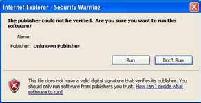 Windows XP Service Pack 2 veya üst versiyonu kullanırken File Download-Security Warning kutucuğunda Save i seçtiyseniz kurulumu doğru şekilde gerçekleştiremeyeceksiniz.