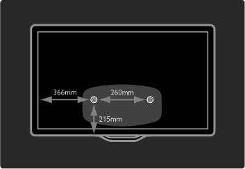 2 sabitleme noktası arasındaki uzaklık 260 mm'dir (42PFL6705).