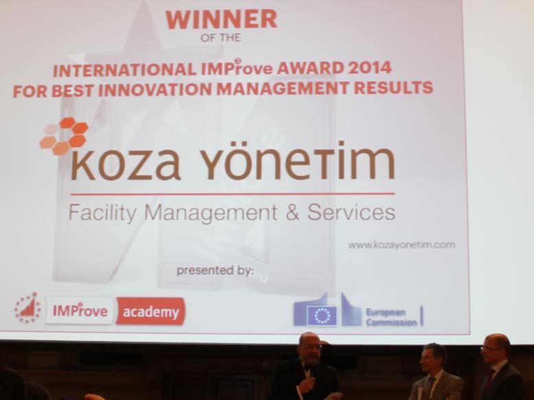 yayınlandı 30 Eylül 2014 Uluslararası İnovasyon ödülü nü müşterim KOZA