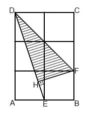 . ABCD bir dikdörtgen [DE] [HF] Şekilde birim karelerden oluşan ABCD dikdörtgeni ve bu dikdörtgenin içine erleştirilmiş olan DHF dik üçgeni verilmiştir. HF Buna göre, oranı kaçtır?