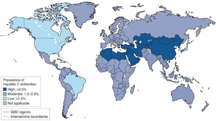 HCV İnfeksiyonun Global Prevalansı Hepatit C antikor prevalansı