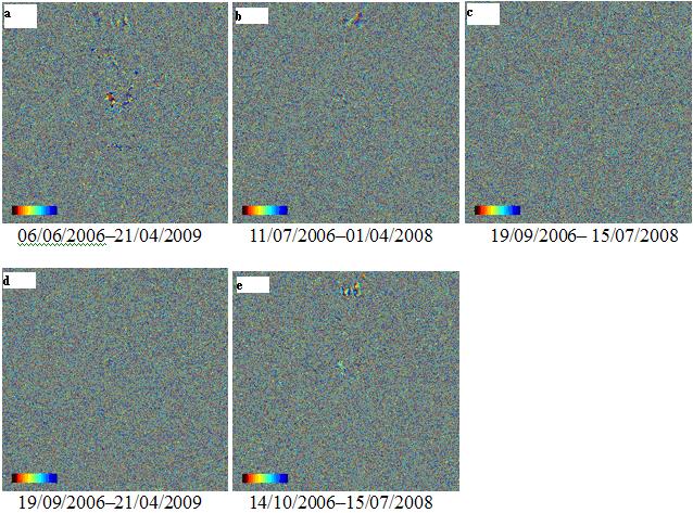 Şekil 4.1: Net bir sonuç göstermeyen interferogramlar Şekil 4.2 de ise atmosferik etkiden kaynaklanan interferogram sonuçları görülmektedir.