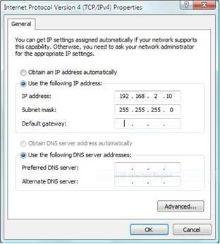 5. Bir ağ tarayıcı açın ve OAP900'nin IP adresini adres alanına girin.
