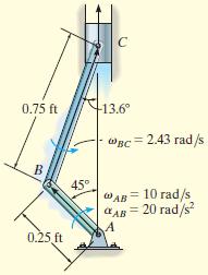 Örnek 16-17 m m AB krank mili 20 rad/s 2 lik bir açısal ivmeyle saat