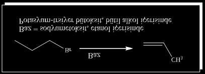 Alkilhalajenürlerden eliminasyon, bir hidrojen ve bir halojenin ayrılıp asit ve alken vermesi, alkollerde ise