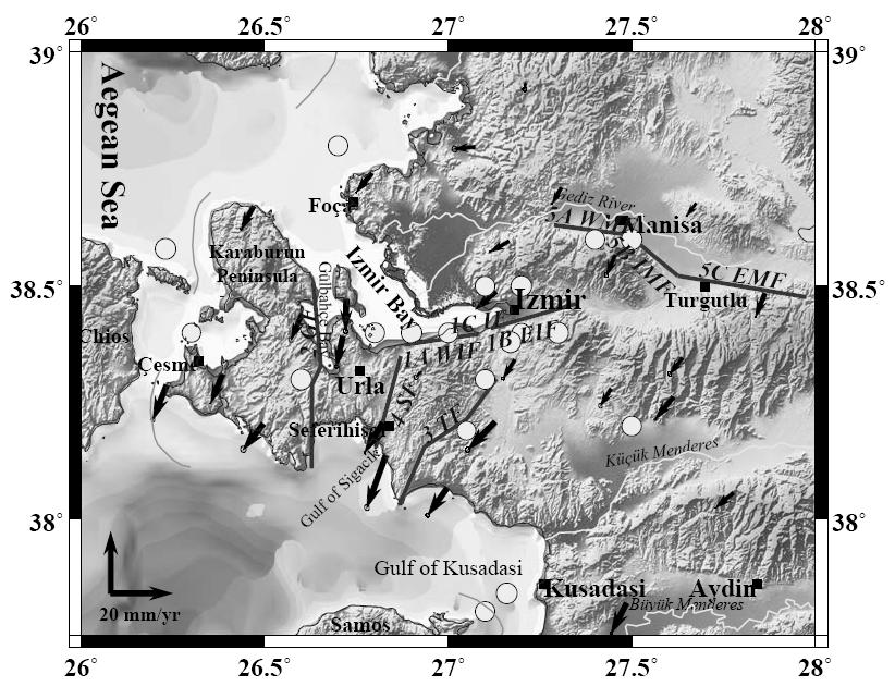 45 Ege Denizi nin her iki yanında gözlenen açılma tektoniği doğuda Gediz Grabeni ve Büyük Menderes Grabeni ile Batı Ege de Korint Körfezi gibi büyük doğu-batı uzanımlı normal fay sistemleri ile