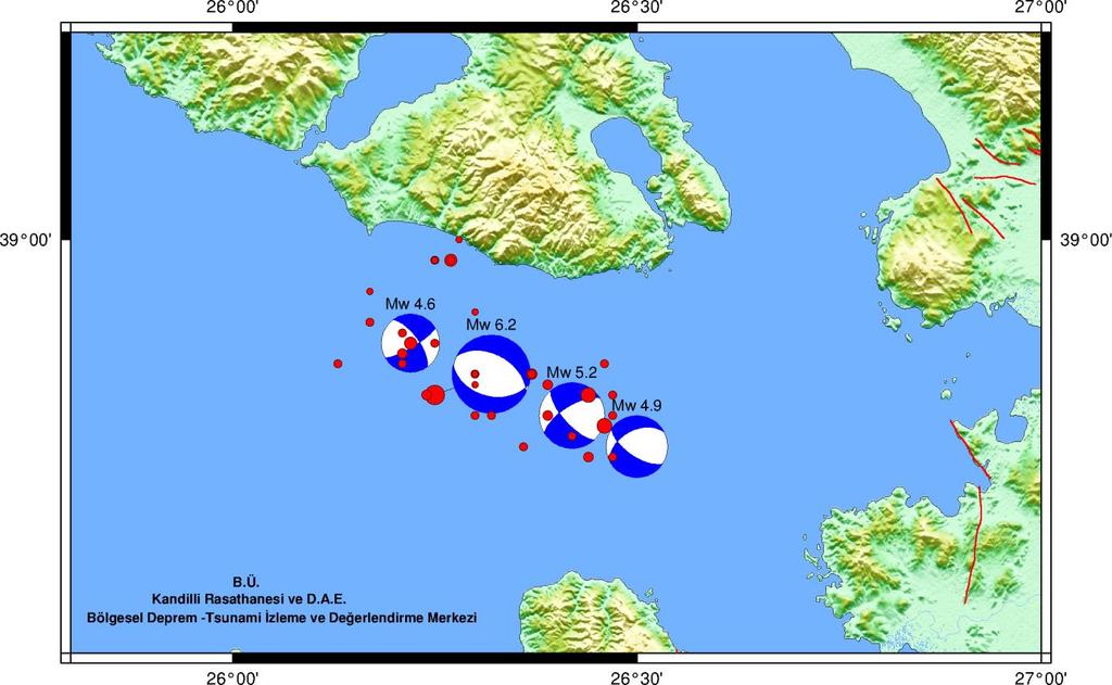 Mw 4.6 olan depremlerin Fay Mekanizması çözümleri ve Mw 3.