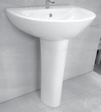 10PS60057EC Kapris Lavabo 58cm 580x450 mm Batarya Delikli, Taşma Delikli Duvara Montaja