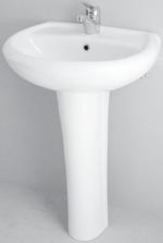 10ET60060EC Eti Lavabo 61 cm 607x504 mm Batarya Delikli, Duvara Montaja Uygun, Taşma Delikli Montaj Vidası Dahil Değildir 10RG38001EC 10ET39001EC Tam Ayak