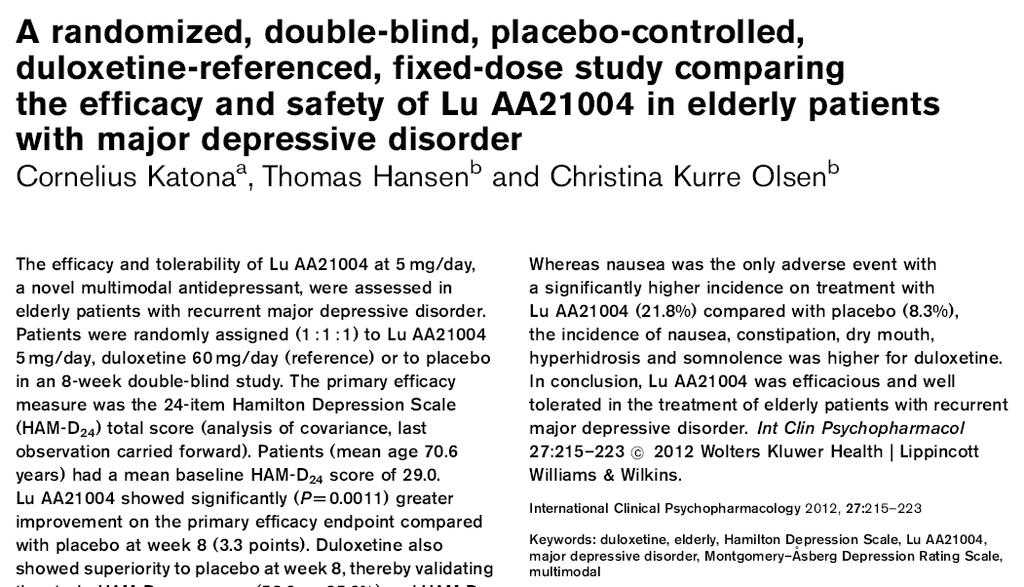 HLu 12541A çalışması MDB li yaşlı hastalarda randomize, çift