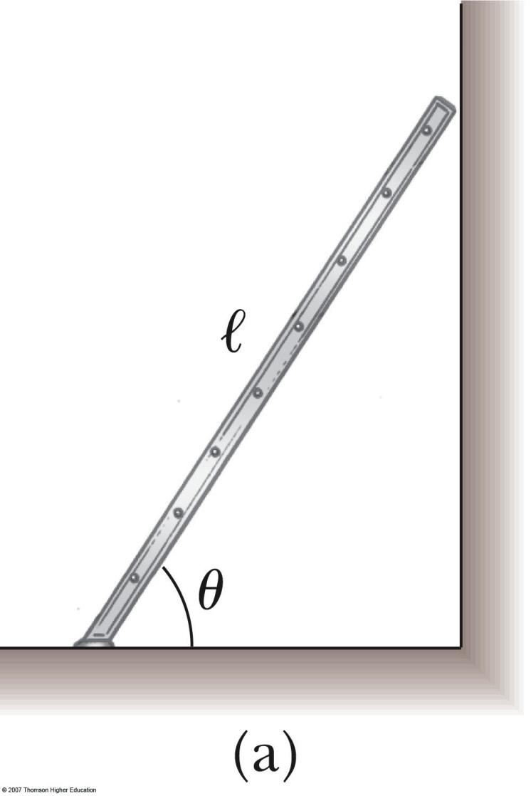 Örnek : Dayalı Merdiven q Uzunluğu l olan bir erdiven denge halinde bir duvara dayalı olarak duruyor.