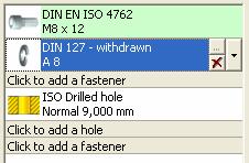 Bu pencerede, DIN 127 withdrawn pulunu işaretleyin. 12. Pul, bağlantıya eklenir. 13.