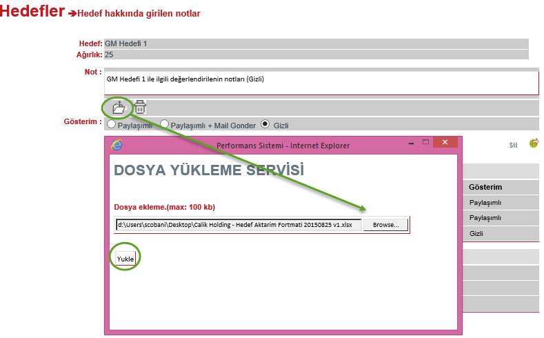 Resim 27 Dosya Yükleme Sonrasında butonuna basarak işlemi