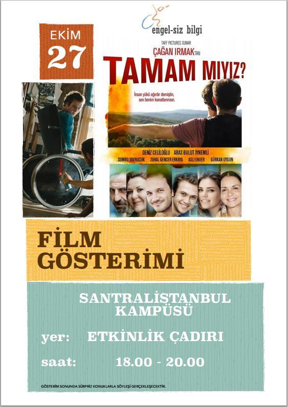 Eski milletvekili Lokman Ayva nın konuşması bittikten sonra Tamam mıyız film gösterimine geçtik.