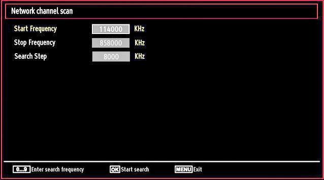 Afterwards, the following OSD will be displayed on the screen: If you select CABLE option, the following screen will be displayed: End of the search process, Choose Region menu screen will be
