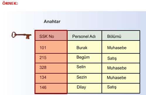 bir alt kümesi aynı zamanda bir süper anahtar değil ise, bu anahtara aday anahtar ya da kısaca anahtar adı verilir.