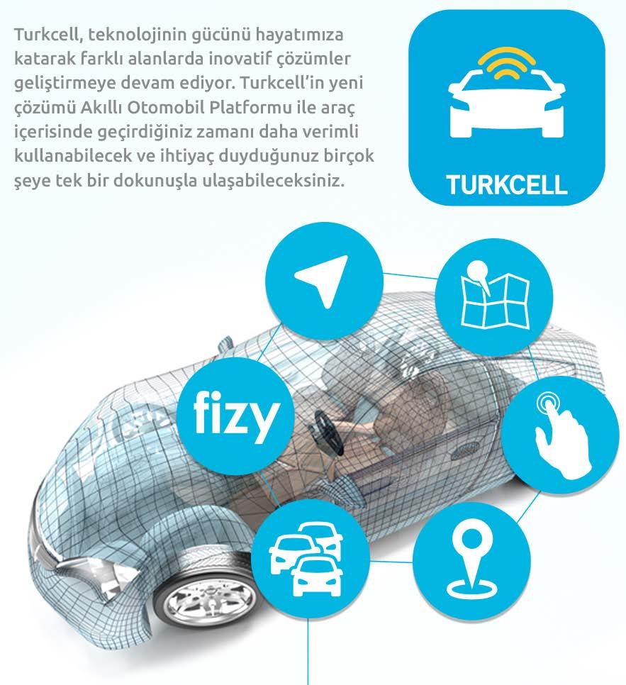 Türkiye oto piyasası: otonomi (sürücüsüz araçlar) Birçok ulusal şirket İnternete bağlı otomobiller ile otonom otomobillerin geliştirilmesine dahil olmuştur Turkcell,