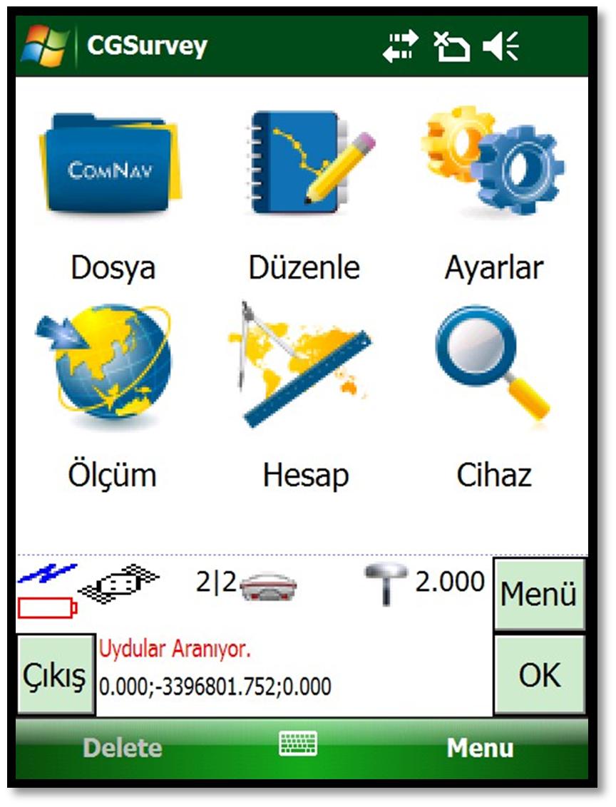 Bluetooth Ayarlarının Yapılması: Cg Survey programı çalıştırılır.