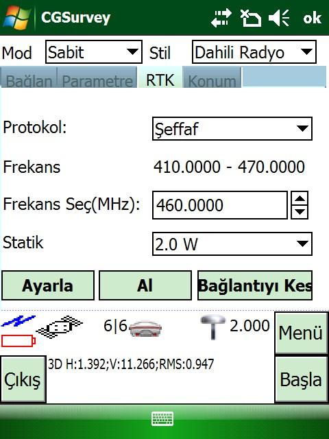 Konum sekmesinde Nokta adı girilebilir veya Seç kısmından hafızadaki koordinatı bilinen bir nokta çağrılabilir.