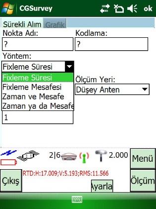 Cors ile Ölçüm: Ana menü ekranından Dosya/Yeni iş bölümüne tıklıyoruz.iş ismini ve Datum ayarlarını yaptıktan sonra tamam a tıklıyoruz.