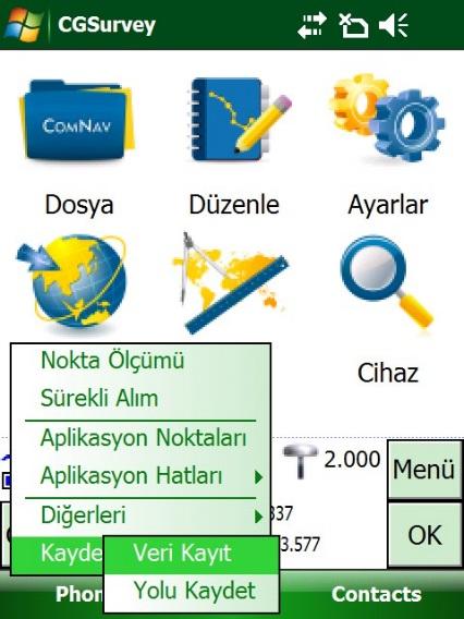 Aplikasyon ekranında aşağıda bulunan ayarlar ekranında çeşitli ayarlamalar yapabiliriz.