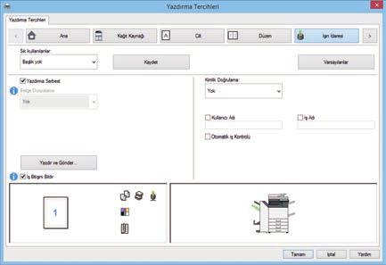 adı, parola vb.) girmeniz gerekir.* Ayar açıklamaları için yazıcı sürücüsü Yardım bölümünü inceleyin.