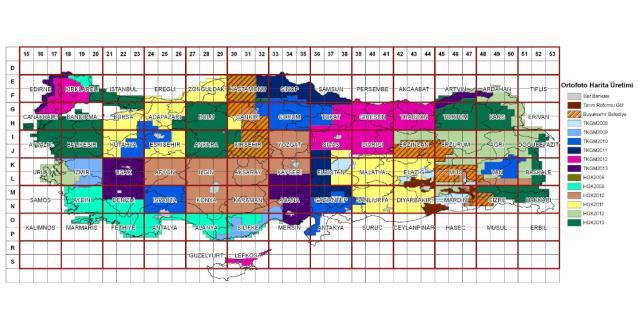 Bu kapsamda 2009 yılında iki kamu kurumunda, TKGM ve HGK, bünyelerinde bulunan uçak ve sayısal kamera imkanları ile, sayısal renkli ortofoto üretimi çalışmaları yoğunluk kazanmıştır.