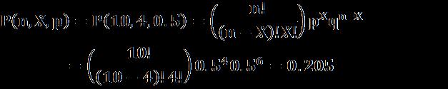 Binom Dağılımı Örnek 1: a)10 yazı/tura atmada 4 yazı gelme olasılığını hesaplayınız b)bir zarın 20 kez atılması durumunda tam 12 kez altı gelme olasılığını hesaplayınız.