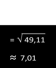 40 45 45-51 = -6 (-6) 2 = 36 55-4 16 40-11 121 62 11 121 55 4 16 54 3 9 58 7 49 48-3 9 50-1 1 43-8 64 Toplam 442 Ortalamadan farkların kareleri toplamı 442 olarak hesaplandı.