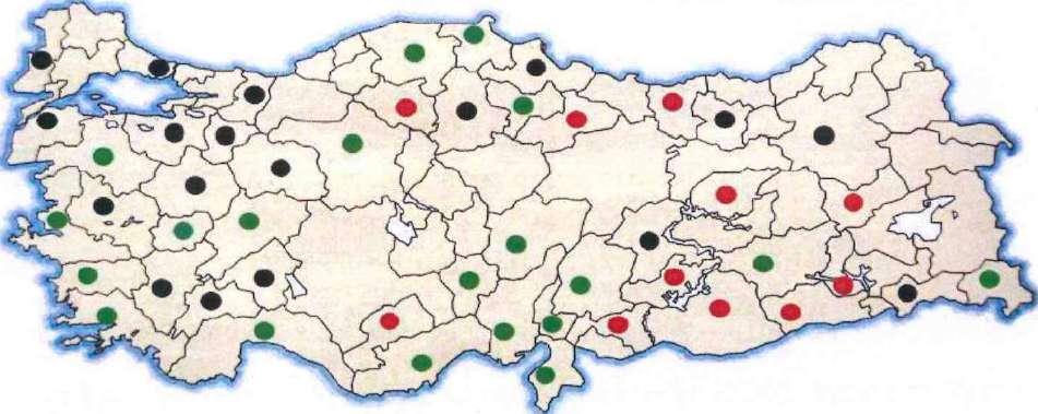 Şekil 2.4 Türkiye'de leishmaniasis dağılımı [96] 2.