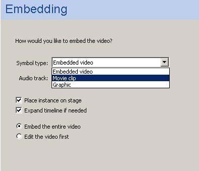 3. adımda Symbol type kısmında Movie Clip olacak şekilde seçelim ve NEXTe tıklayalım. 4.adımda Encoding penceresi karşımıza gelecektir.