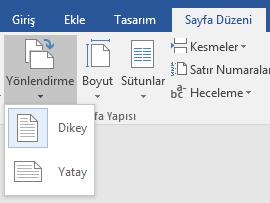 Yönlendirme & Boyut Belgelerimizi ihtiyacımıza göre dikey ya da yatay olarak kullanabiliriz.
