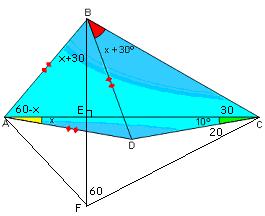 ABC üçgeninde m(acb)=30 o BE AC ve BE = EF çizelim.