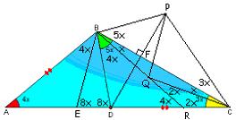 BR üzerinde m(qcr)=2x olacak şekilde Q noktası alındığında ;m(rqc)=4x-2x=2x QRC ikizkenar üçgen, QR = RC olur.