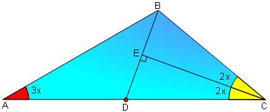 16. ÖRNEK: 17. ÖRNEK: AC =2 CE, CE BD m(dce)=m(ecb)=2x m(bac)=3x x kaç derecedir? BEC DEC (A.K.A) olduğundan BE = ED m(abc)=m(adc)=m(dec)=90 o m(acb)=2.