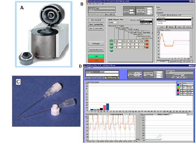 Şekil 9: Real Time PCR tepkimesi için kullanılan Light Cycler (LC) cihazına ait görüntüler.