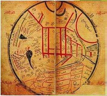 Ortaçağ haritacılığında, batıda o dönemin felsefesine uygun olarak efsanelerin etkisi görülmektedir.
