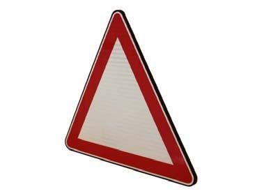 / Prismatic (Type 4) Adaptable to omega poles or pipe type traffic poles Plastic Triangle Traffic Sign 90 x 90 x 90 cm RF-20-031 Dimension Weight Material Production Method Color Traffic Sign Type