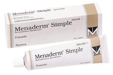 Menaderm Simple (Menarini Laboratuvarı, Barselona, İspanya): Kremin her bir gramı 0.25 mg beklometazon dipropiyanat, 1 mg A.
