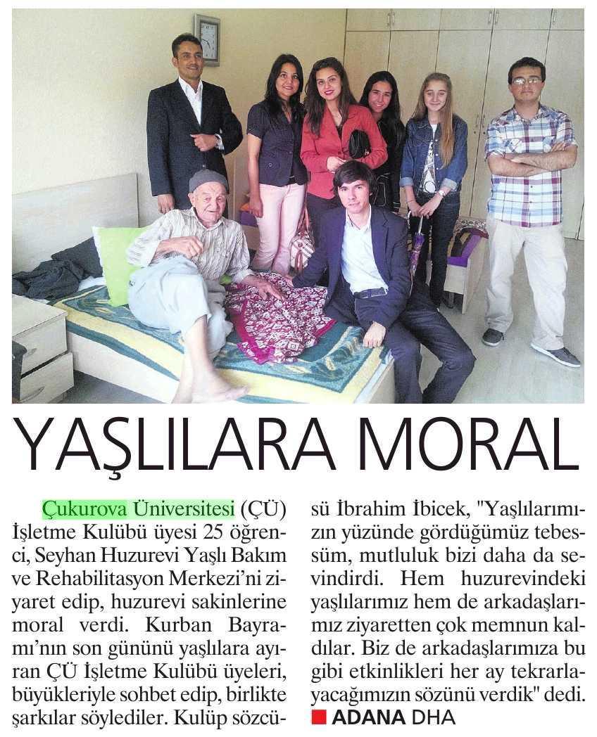 YASLILARA MORAL Yayın Adı : Milliyet Güney Sayfa : 8