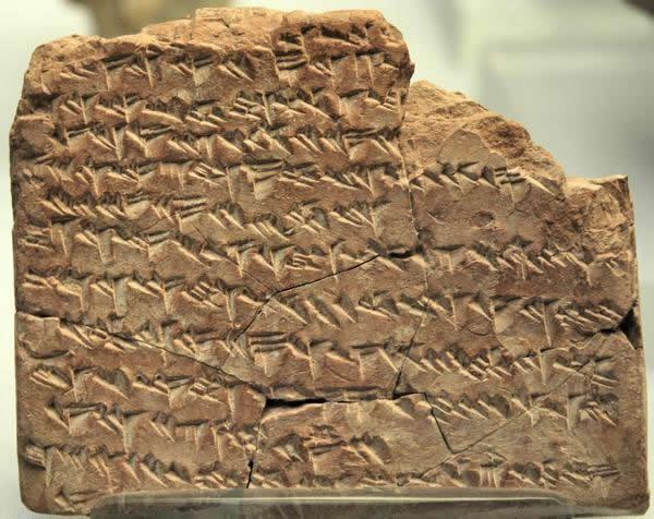 Şekil 2.1. Gezegenlerin gelecekte konumlarını (gök almanağı) içeren bir Babil tableti (British Museum).