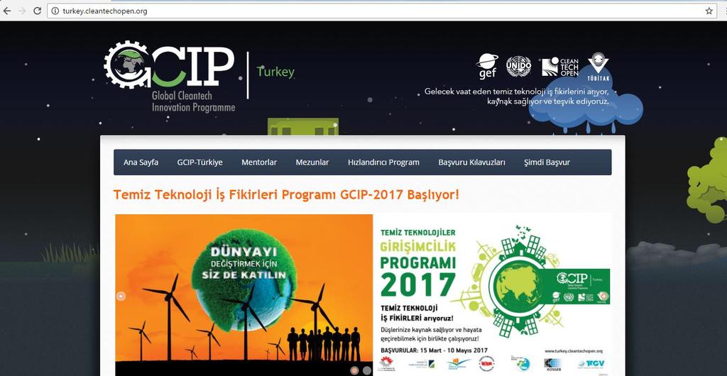 5. Sisteme Giriş 5.1 Başvurular GCIP-Türkiye programı resmi web sitesi olan //turkey.cleantechopen.org/ üzerinden elektronik olarak yapılmalıdır.