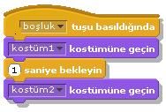 b)kedi karakterini sağa ve sola götüren kod bloğudur.