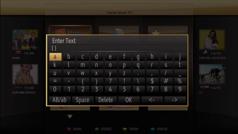 With this feature, service, link or video services included in portal can be found easily using virtual keyboard.