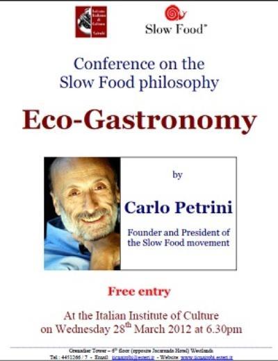 Eko-gastronomi; tarım ve yemeğin üretim, satış ve tüketim aşamalarında doğal, ekonomik, sosyal, kültürel, politik ve psikolojik tüm unsurla ilişkili bir süreçtir.