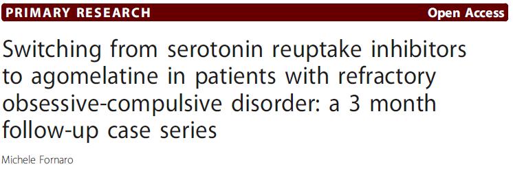2011 8 haftalık tedavide SSRI lara yanıt vermeyen veya sadece parsiyel yanıt veren 6 hasta alınmış.