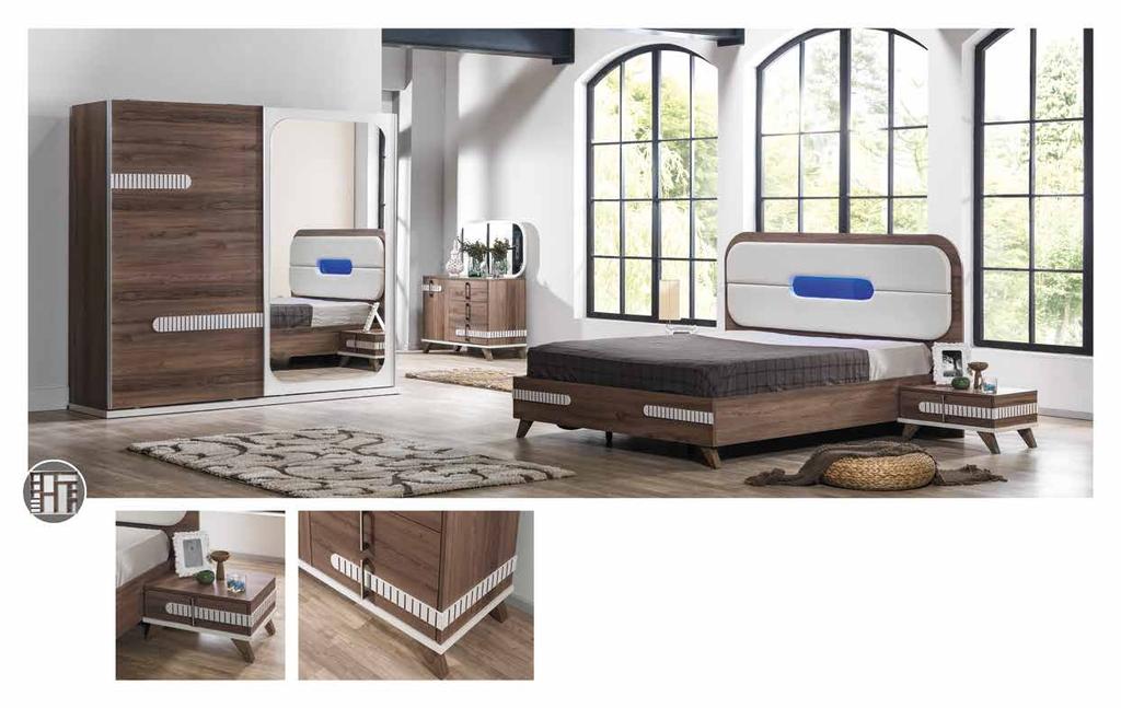 Drop. Yatak Odası / Bedroom Set Zarafetin en çarpıcı şekilde kendini gösterdiği Drop Yatak Odası, sade bir tasarım anlayışını modern bir yorumla sunuyor.
